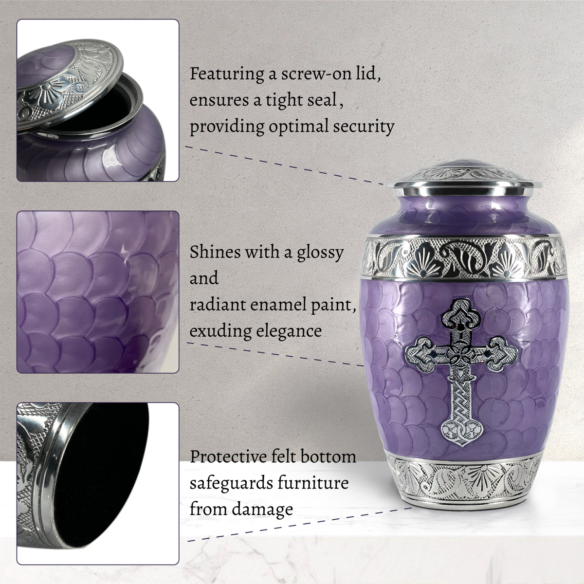 Lavender Purple Cross Urn