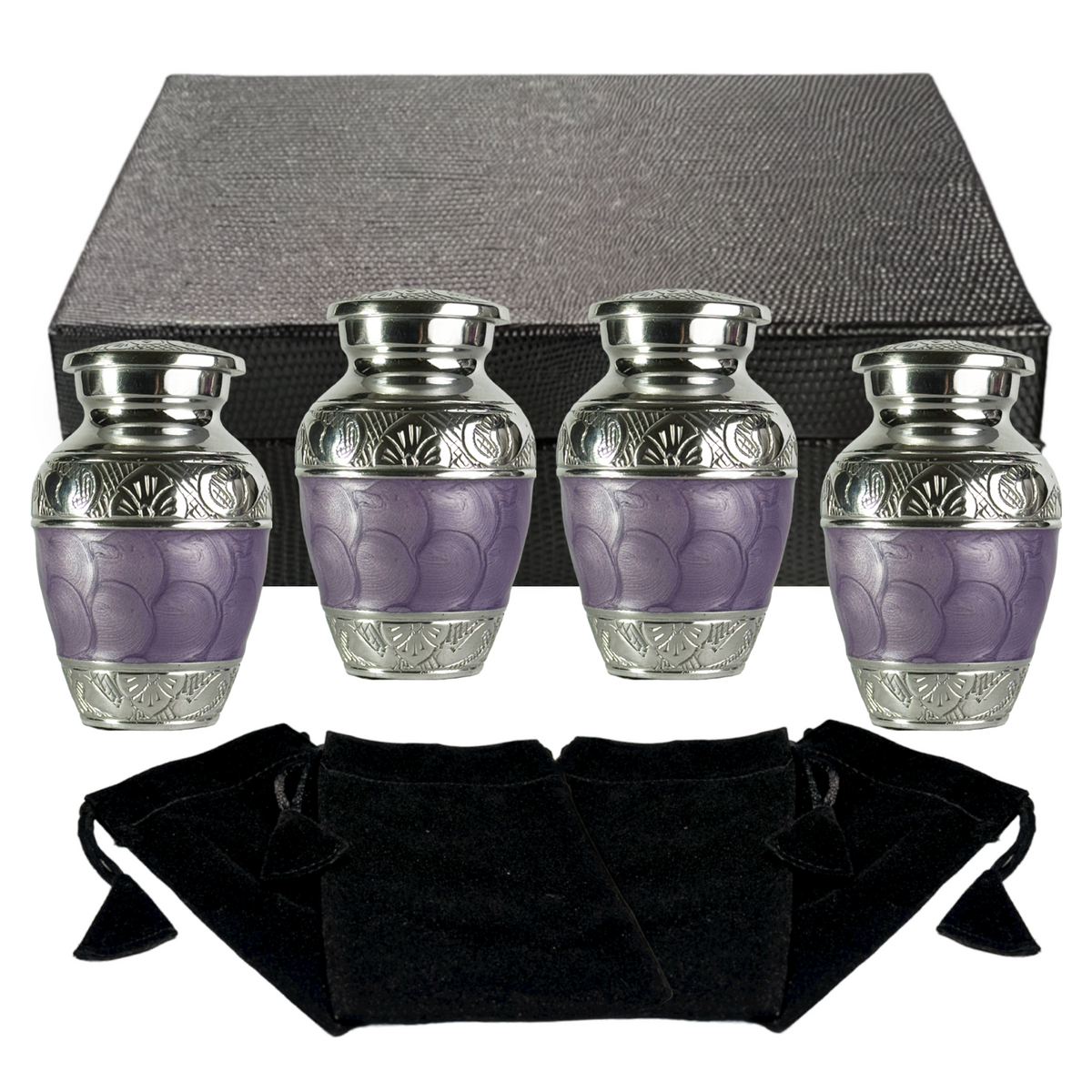 Lavender Purple Set of 4 Keepsake Urns