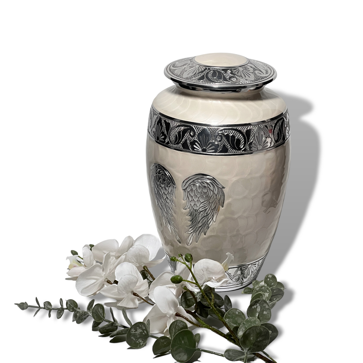 Pearl White Angel Wings Urn